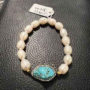 Turquoise/Pearl Bracelet